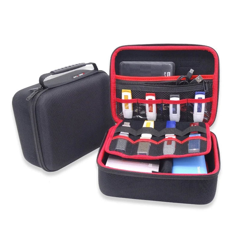 GHKJOK 3.5 inch Large Size Multilayer Digital Gadget Storage Bag Neoprene Travel Organizer Case For HDD, USB Flash Drive camera