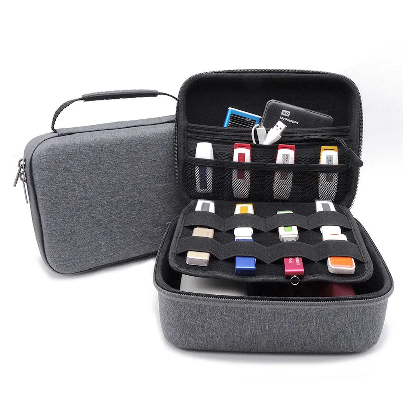 GHKJOK 3.5 inch Large Size Multilayer Digital Gadget Storage Bag Neoprene Travel Organizer Case For HDD, USB Flash Drive camera