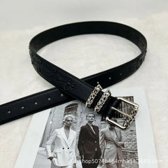 Spring and summer personalized belt with lychee pattern and colorful Kro new style belt for men and women, artistic youth belt