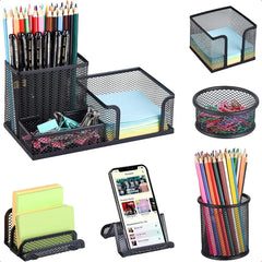 Pen Holder for Desk 6 Pieces Mesh Desk Organizer set 3 Compartments pens holder Mail Organizer Letter Holder Home Office Suppli