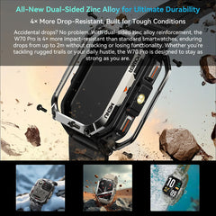 Blackview W70 Pro LED Flashlight Rugged Smart Watch , 2.01'' Display Voice Calling ,Health Monitoring 900mAh Watch