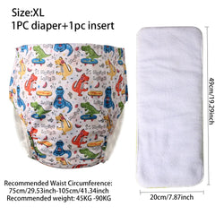 Ice Silk Adult Cloth Disaper Waterproof Old Man's Diaper Pants Reusable Diapers Trouser Pocket Anti-leak Breathable Nappy Pads