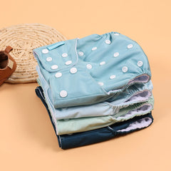 Happyflute Plain Color Baby Cloth Diaper Washable Reusable Baby Cloth Pocket Diapers for Baby Girls and Boys 4Pcs Without Insert