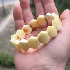 Natural Amber Bracelets&Bangles Women Adult Trendy Handmade White Old Amber New Unique Real Baltic Amber Jewelry Gift Wholesale