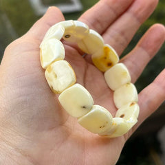 Natural Amber Bracelets&Bangles Women Adult Trendy Handmade White Old Amber New Unique Real Baltic Amber Jewelry Gift Wholesale