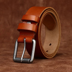 3.8CM Thick Pure Cowhide Needle Buckle Genuine Leather Casual Jeans Belt Men High Quality Business Luxury Male Strap Cintos