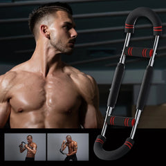 Adjustable Arm Trainer with Foam Handle Wrist Strength Exerciser U-Shaped Chest Expander for Indoor Outdoor Fitness Equipment