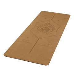 2025 New Cork & Natural Rubber Luxury Yoga Mat with Laser-Engraved Alignment Lines - Shock Absorption, Anti-Slip, Noise Reductio