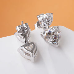 GRA Certified Heart Cut Moissanite Drop Earrings for Women 3/6cttw Luxury Quality Lab Diamond S925 Sterling Silver Bride Jewelry