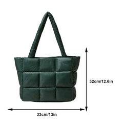 Winter Women Space Cotton Purse&Handbag Casual Ladies Shoulder Bag Fashion Puffy Down Shopper Tote Bag New Quilted Padded Bolsas