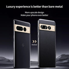 Phone Case for Google Pixel 9 Pro XL 9Pro 6 7 8 Pro 7A 6A Luxury Genuine Leather Plating Shockproof Full Protection Back Cover