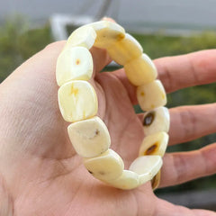 Natural Amber Bracelets&Bangles Women Adult Trendy Handmade White Old Amber New Unique Real Baltic Amber Jewelry Gift Wholesale