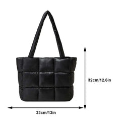 Winter Women Space Cotton Purse&Handbag Casual Ladies Shoulder Bag Fashion Puffy Down Shopper Tote Bag New Quilted Padded Bolsas