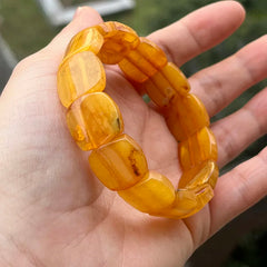 Natural Amber Bracelets&Bangles Women Adult Trendy Handmade White Old Amber New Unique Real Baltic Amber Jewelry Gift Wholesale