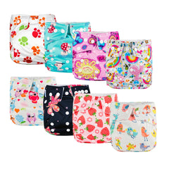 Best Baby Gift Set 8 pcs High Quality Eco-friendly Reusable Baby Cloth Diapers Ideal Baby Shower Present