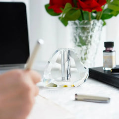 Pencil holder Heart-shaped glass Cut pen holder Office supplies Desktop Organizer Desk decoration