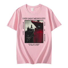 Lady Gaga Mayhem Mexico Live New T-shirts Fashion Men/women Clothing Retro Harajuku High Quality Clothes Cotton for Fans TShirts