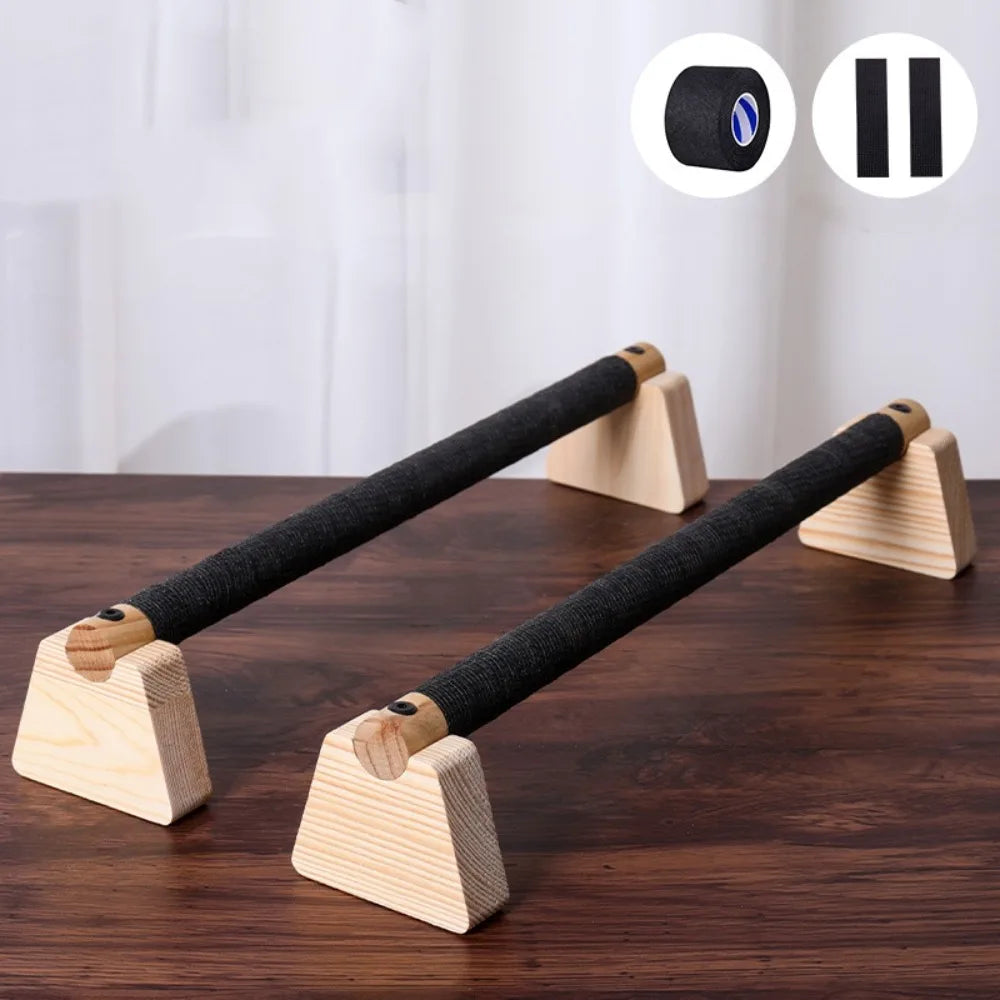 1 Pair Calisthenics Street Fitness Push Up Bar Solid Wood Non-slip Push-up Rack Triceps Stable Home Exercise Equipment Home