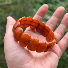 Natural Amber Bracelets&Bangles Women Adult Trendy Handmade White Old Amber New Unique Real Baltic Amber Jewelry Gift Wholesale