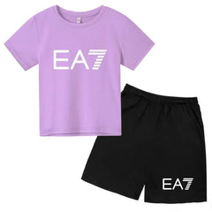 Kids T-shirt Boys Girls Toddler Birthday Gift 3-12Y Sports Top+Casual Shorts 2P Beautiful Girl Fashionable Charming Sunshine Set