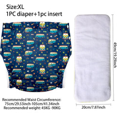 Ice Silk Adult Cloth Disaper Waterproof Old Man's Diaper Pants Reusable Diapers Trouser Pocket Anti-leak Breathable Nappy Pads