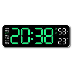 12 Inch Smart Mute LED Electronic Night Alarm Wall Clock Modern Desk Clock Minimalist Thermometer Calendar Time Cube Home Decor