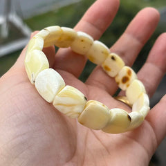 Natural Amber Bracelets&Bangles Women Adult Trendy Handmade White Old Amber New Unique Real Baltic Amber Jewelry Gift Wholesale