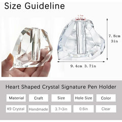 Pencil holder Heart-shaped glass Cut pen holder Office supplies Desktop Organizer Desk decoration