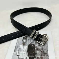 Spring and summer personalized belt with lychee pattern and colorful Kro new style belt for men and women, artistic youth belt