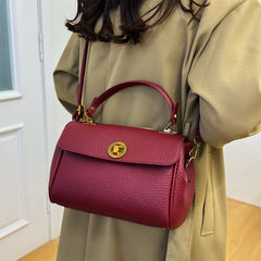 PU Leather Top Handle Bag for Women Large Capacity Vintage Shoulder Bag Versatile Crossbody Bags Simple Small Handbag Tote Purse