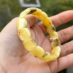 Natural Amber Bracelets&Bangles Women Adult Trendy Handmade White Old Amber New Unique Real Baltic Amber Jewelry Gift Wholesale