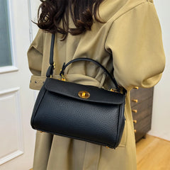 PU Leather Top Handle Bag for Women Large Capacity Vintage Shoulder Bag Versatile Crossbody Bags Simple Small Handbag Tote Purse