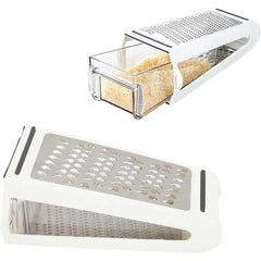 Double-sided Blades Cheese Vegetables Grater Carrot Cucumber Slicer Cutter Box Container Kitchenware Stainless Kitchen Tools