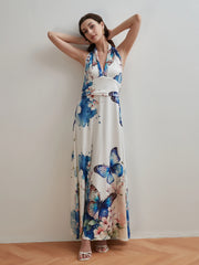 2025 Fashion Women'S Long Dress Swing A Line Floral Casual Dress Fashion Streetwear Outdoor Daily Date Print Sleeveles Dressees