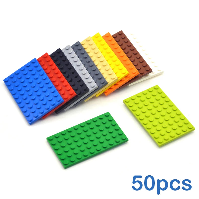 50pcs 6x10 Dots DIY Building Blocks 12Color Educational Creative Size Compatible Brands Toys for Children Thin Figures Bricks