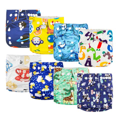 Best Baby Gift Set 8 pcs High Quality Eco-friendly Reusable Baby Cloth Diapers Ideal Baby Shower Present