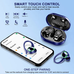 Kuizil Wireless Earbuds Sports, Bluetooth Headphones 5.3, 4 ENC Noise Cancelling Mic, IP7 Waterproof Headset, 50H Playback.