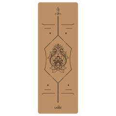 2025 New Cork & Natural Rubber Luxury Yoga Mat with Laser-Engraved Alignment Lines - Shock Absorption, Anti-Slip, Noise Reductio