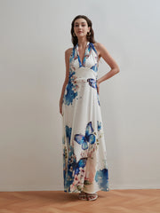 2025 Fashion Women'S Long Dress Swing A Line Floral Casual Dress Fashion Streetwear Outdoor Daily Date Print Sleeveles Dressees