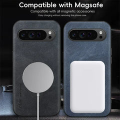 Magnetic Leather Case For Google Pixel 8A 8 7A 7 For Magsafe Shockproof Cover For Google Pixel 8 7 Pro Phone Accessories Funda