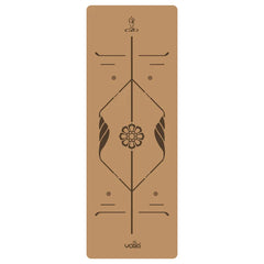 2025 New Cork & Natural Rubber Luxury Yoga Mat with Laser-Engraved Alignment Lines - Shock Absorption, Anti-Slip, Noise Reductio