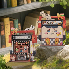 CUTEBBE 3D Wooden Puzzle DIY Doll House Book Nook Kit with LED Light Bookshelf Insert TaleBox Corner Record Store For Home Decor