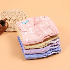 Happyflute Plain Color Baby Cloth Diaper Washable Reusable Baby Cloth Pocket Diapers for Baby Girls and Boys 4Pcs Without Insert
