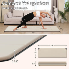 Foldable Yoga Mat Extra Thick  Eco-Friendly POE Material, Non-Slip Design Fitness Mats, Multi-Purpose Workout Mats