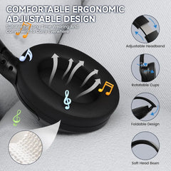 ATTACK SHARK G300 Wireless Bluetooth Headphone with ENC Noise Cancellation, Rechageable Over Ear Headset, 3.5MM Audio Jack