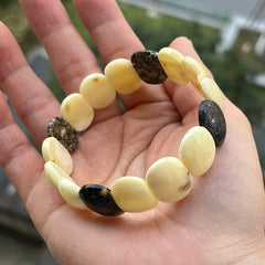 Natural Amber Bracelets&Bangles Women Adult Trendy Handmade White Old Amber New Unique Real Baltic Amber Jewelry Gift Wholesale