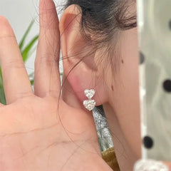 GRA Certified Heart Cut Moissanite Drop Earrings for Women 3/6cttw Luxury Quality Lab Diamond S925 Sterling Silver Bride Jewelry