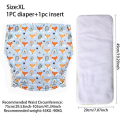 Ice Silk Adult Cloth Disaper Waterproof Old Man's Diaper Pants Reusable Diapers Trouser Pocket Anti-leak Breathable Nappy Pads