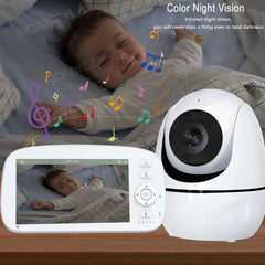 5" HD Baby Monitor with 2.4G FHSS Technology | 5000mAh Battery, 35H Long Lasting | Temperature Alert, VOX Mode, 360° Pan-Tilt |