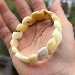 Natural Amber Bracelets&Bangles Women Adult Trendy Handmade White Old Amber New Unique Real Baltic Amber Jewelry Gift Wholesale